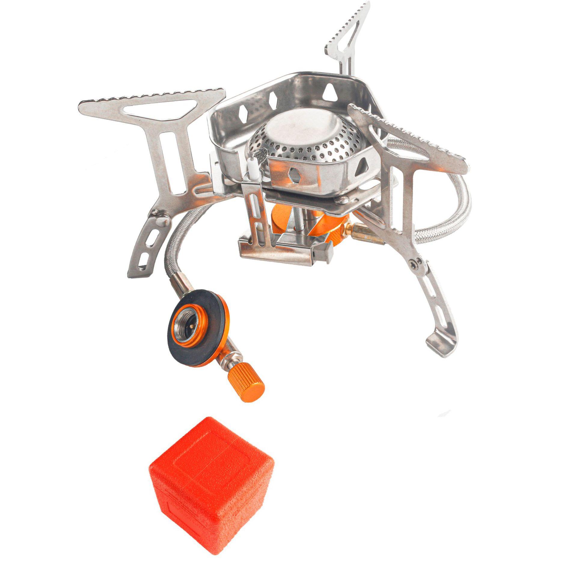 Outdoor Windproof Burner, Split Camping Gas Stove, Portable Picnic Flat Gas Stove, Electronic Ignition Burner [flat gas interface] windproof split burner