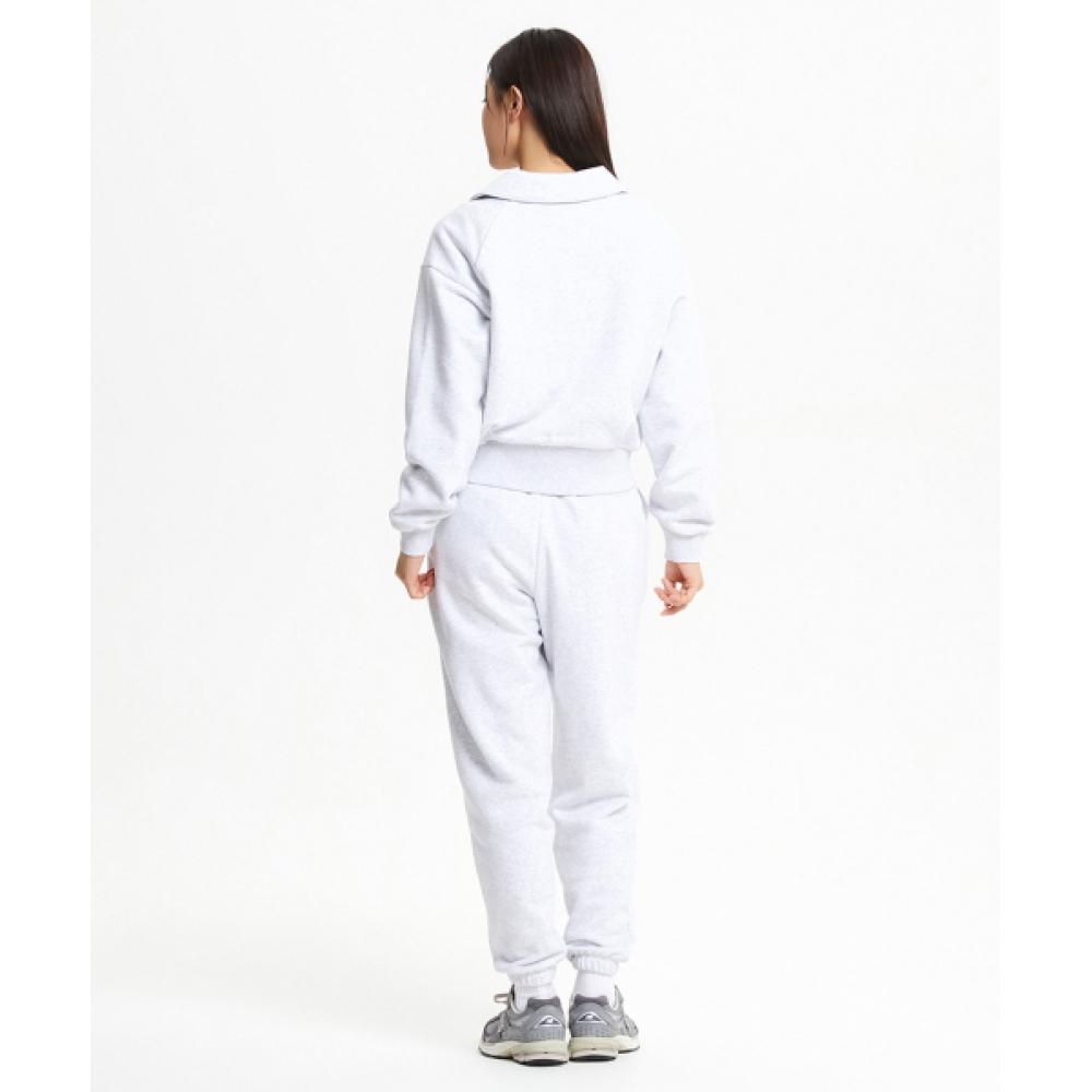 New Balance Nbnce4w912 Women Essential Brushed Half Zip Up Sweatshirt  Light Gray 