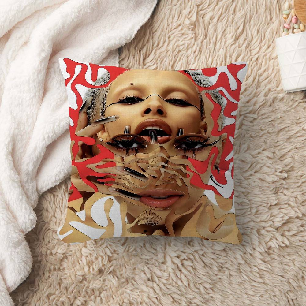 Newly Pop Rapper D-Doja C-Cat Single Pillow Cushion Cover Pillowcase Living Room Sofa Home Decor