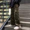 Heren Baggy Broek Camouflage Meerdere Zakken Elastische Taille Enkel Vastgebonden Streetwear Lente Herfst Hip Hop Wijde Broek voor Sport