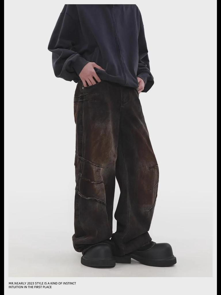 Jean ample à coupe droite pour homme: Design Américain Vintage High Street