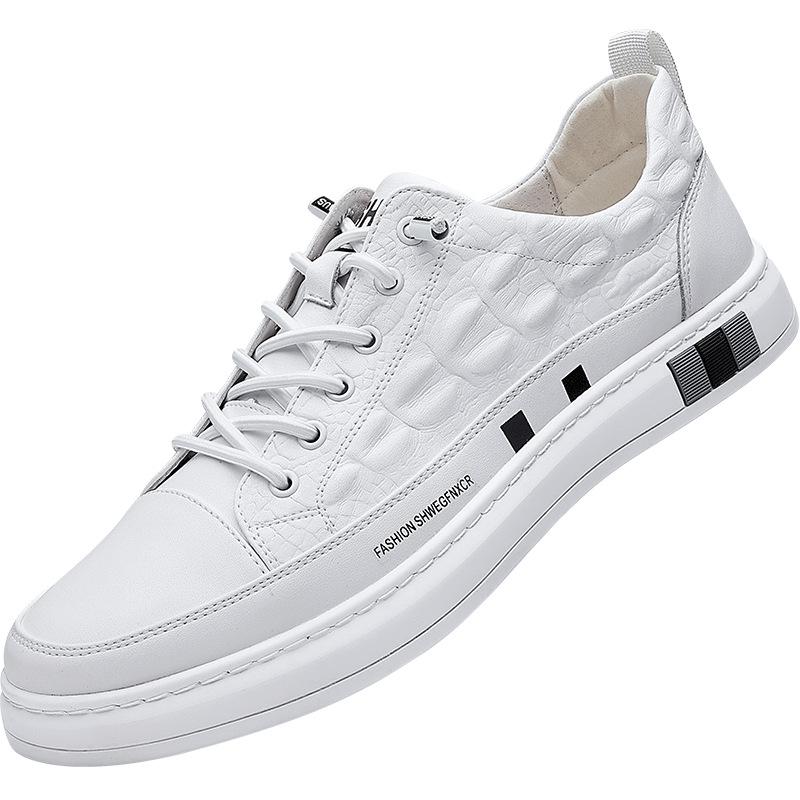 Cowhide little white shoes men's trend fashion 2021 spring and autumn sports casual shoes men's shoes new board shoes