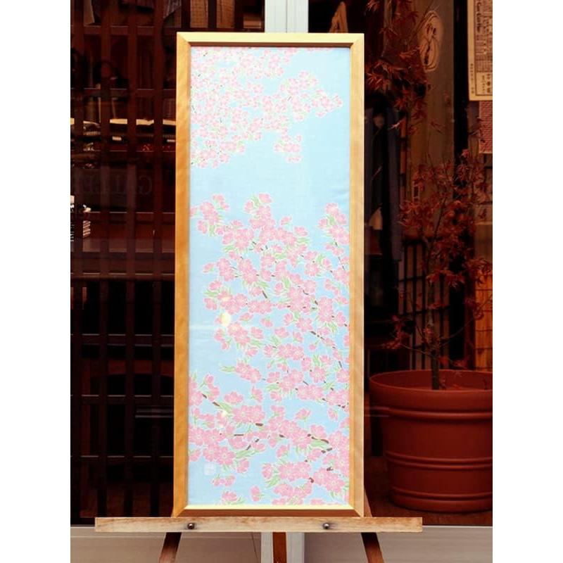 Sen no Anbo Tenugui "Sakura in Full Bloom Against a Clear Sky" 100% Cotton Tokka Made in Japan 35cm x 100cm