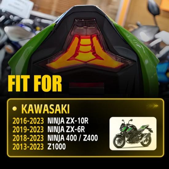 Fit Kawasaki Ninja ZX-10R 2016- Tail Light Turn Signal Integrated Red+Amber