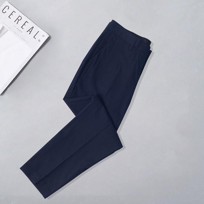 New Spring and Autumn Business Formal Casual Thin Fashion Trend High Waist Slim Fit Small Feet Solid Color Suit Pants