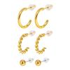 Cubic Zirconia Circle Hoop Earrings For Women, 3pcs Stack Set Earring, Cartilage Earring Multiple Piercing Jewelry