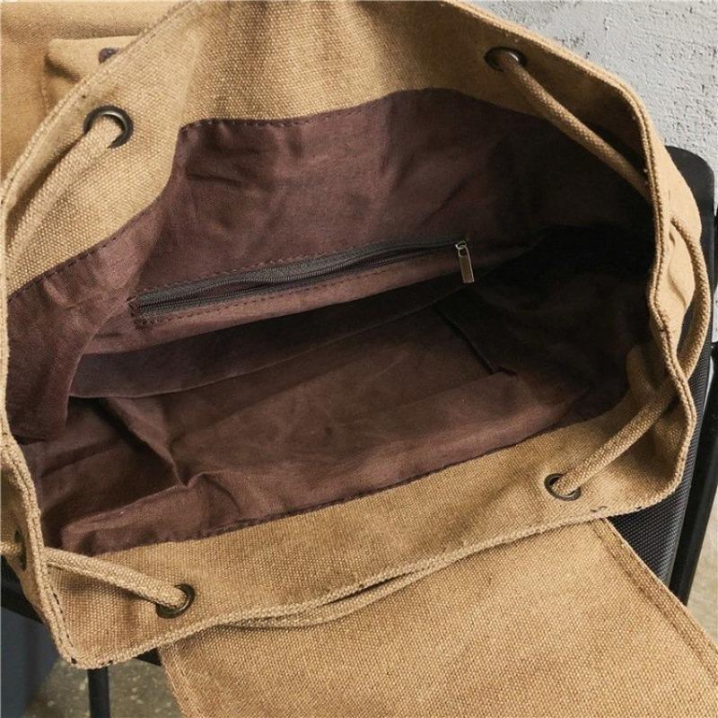 Женский рюкзак Ретро Холщовая сумка Дорожный рюкзак Студенческая школьная сумка — фото 10