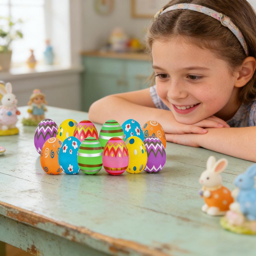 Colorful Easter Eggs Plastic Easter Eggs Fillable Kids Toy Candy Gift Packaging Box Happy Spring Easter Favor Gifts
