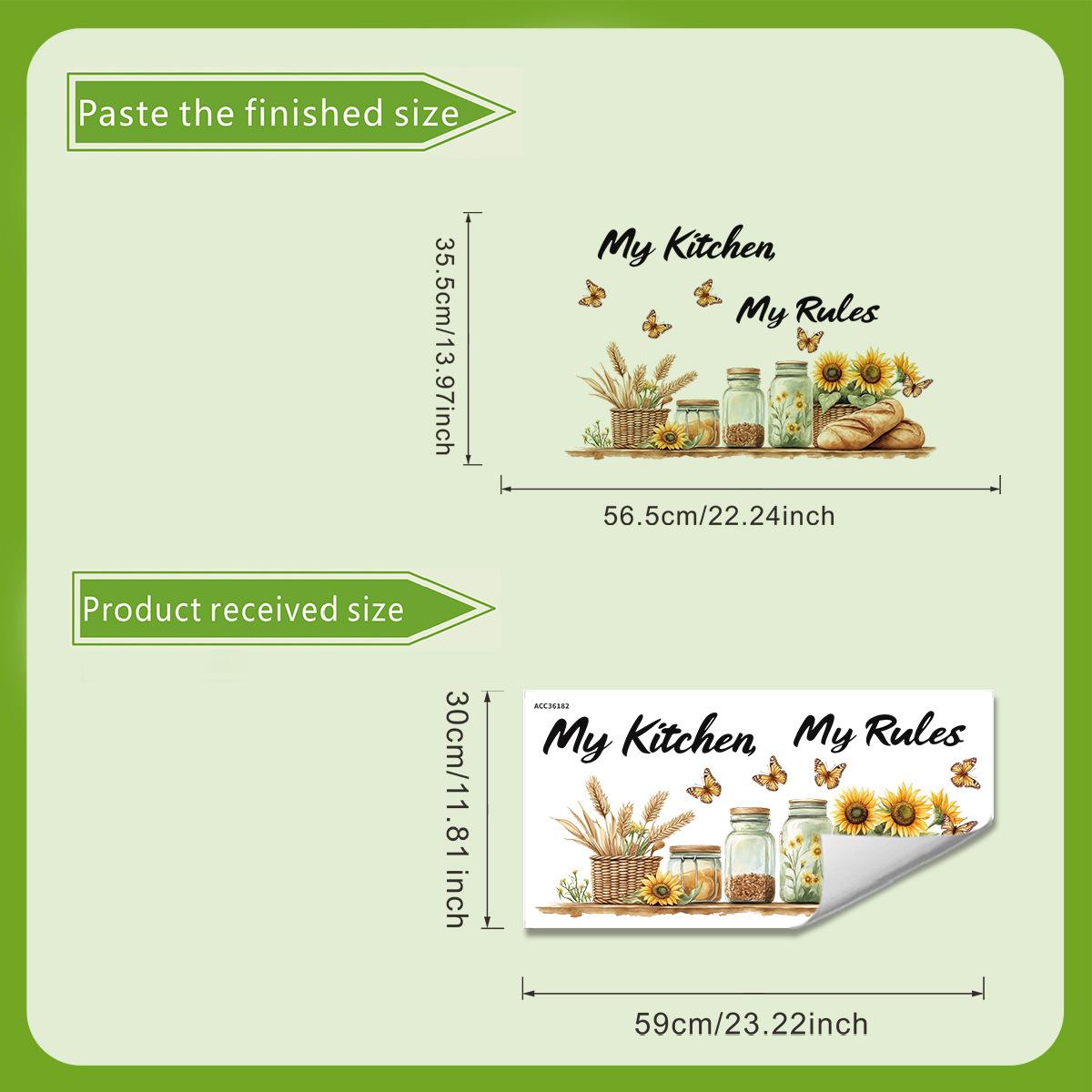 

Декоративные самоклеящиеся наклейки в деревенском стиле с лозунгом, подсолнухом и колосом пшеницы 30*60cm