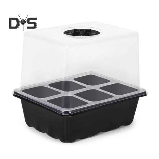 

Семена стартовый лоток 6 ячеек/12 ячеек Семена лоток для проращивания с регулируемой вентиляцией влажности Ящик для рассады растений для комнатных саженцев бонсай 6Grid чёрный