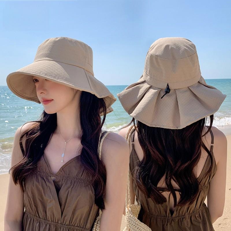 Womens Fashion Sun Hat With Flap For Neck Protection And Summer Outdoor Activities