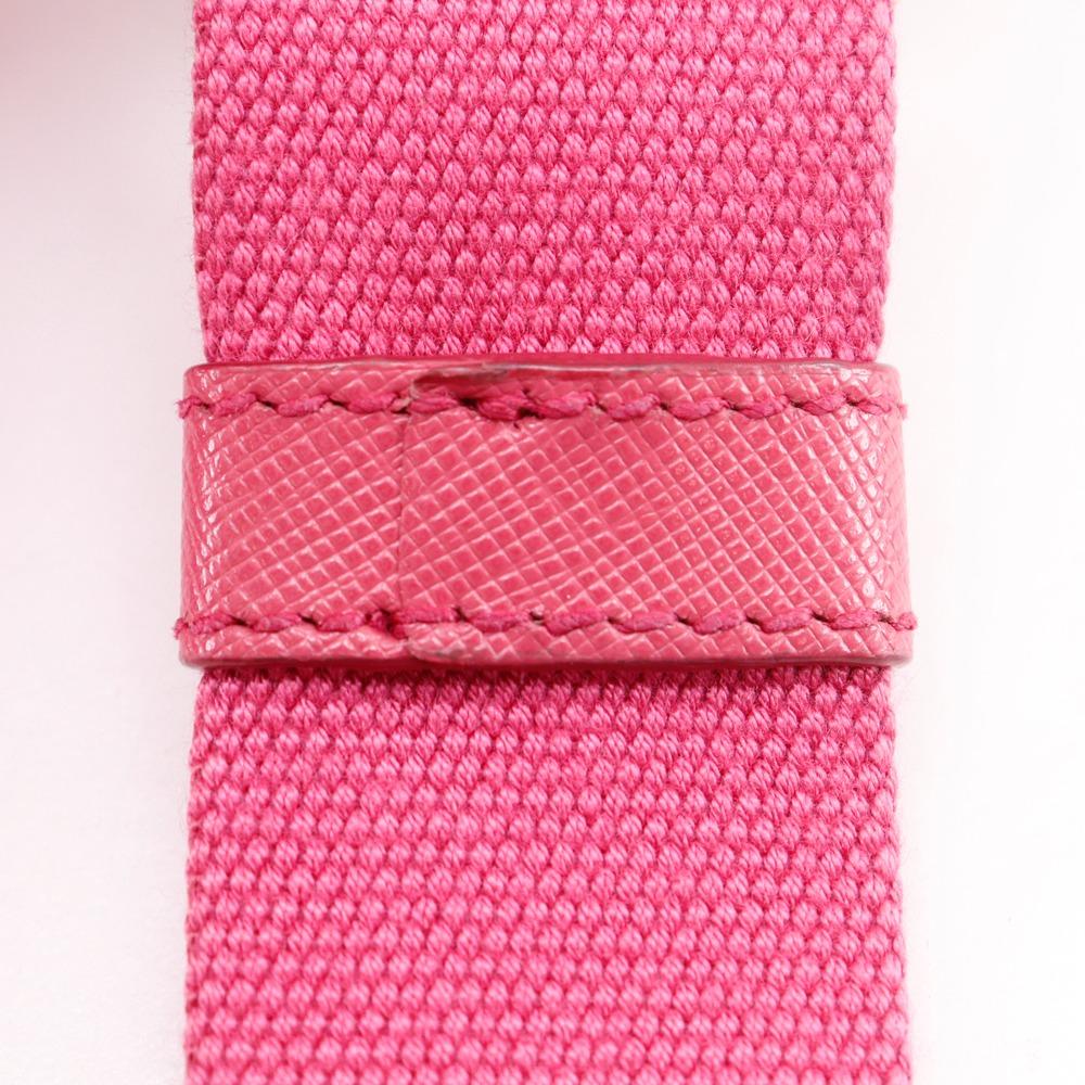 Prada Canapa Handbag 2WAYShoulder Tote Bag Pink Canvas Women Used