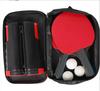 Customized Professional Wood Ping Pong Bat Set Portable Table Tennis Racket 2 Rackets 3 Balls Double Zipper Case