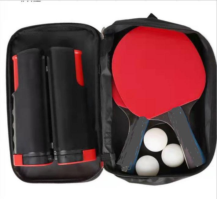Customized Professional Wood Ping Pong Bat Set Portable Table Tennis Racket 2 Rackets 3 Balls Double Zipper Case