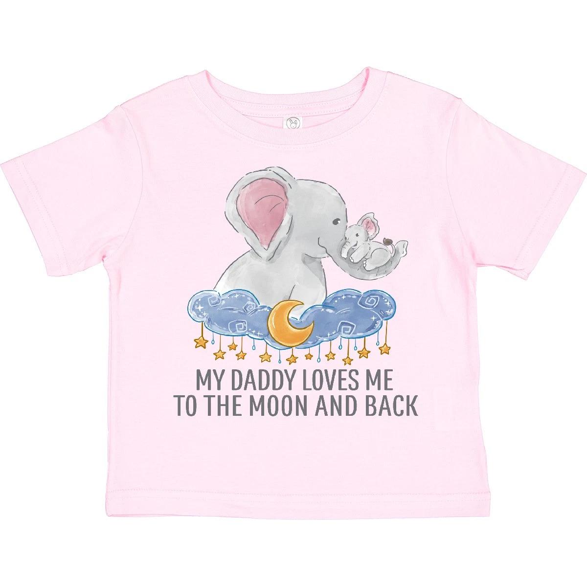 

Inktastic My Daddy Loves Me To The Moon And Back Toddler T-Shirt New Dad Father 120