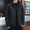 Herren Winter Kapuzenjacke Lässig Warm Jacke Jugend Einfarbig Übergröße Locker Jacke