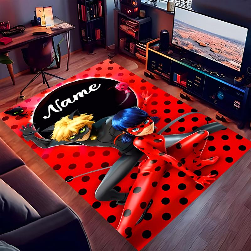 Benutzerdefinierter Personalisierter Miraculous Druck Teppich - Weich, Waschbar, Rutschfest, Indoor-Matte, Wohnzimmer, Zuhause & Büro Dekorativer Teppich
