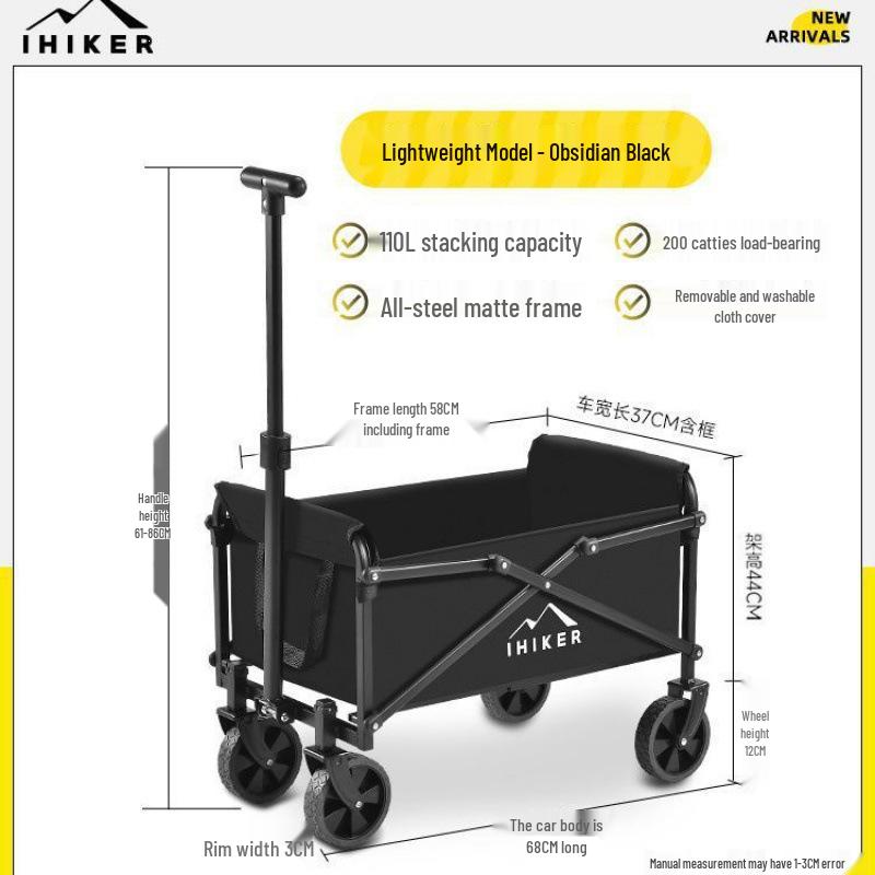 Foldable Outdoor Camping Hand Cart with Double Wheels