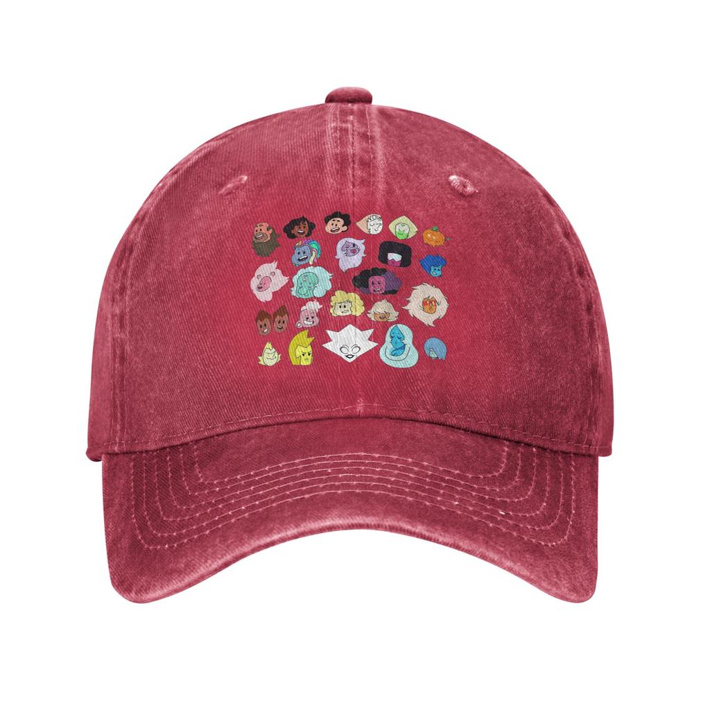 Cappellino in Denim Lavato con Teste di Steven Universe Cappellini da Baseball Casual Cappello Regolabile Estivo Unisex Cappellini da Baseball