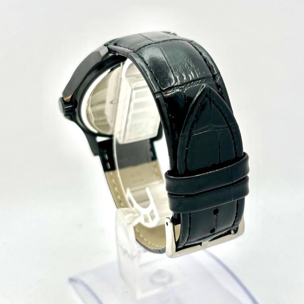 Used [New Battery] COACH Men's Watch Black Day Date CA.94.2.95.1195 New Belt