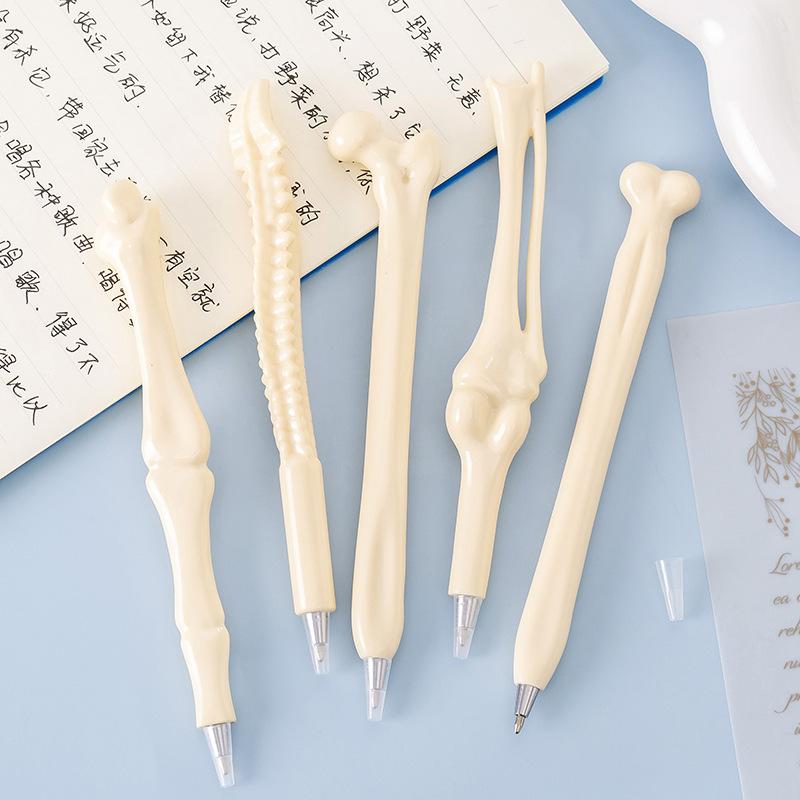 5Pcs/Collection Funny Lifelike Bone Shape Ballpoint Pen School Workplace Writing Supplies Gift Stationery Korean Station Practical Use