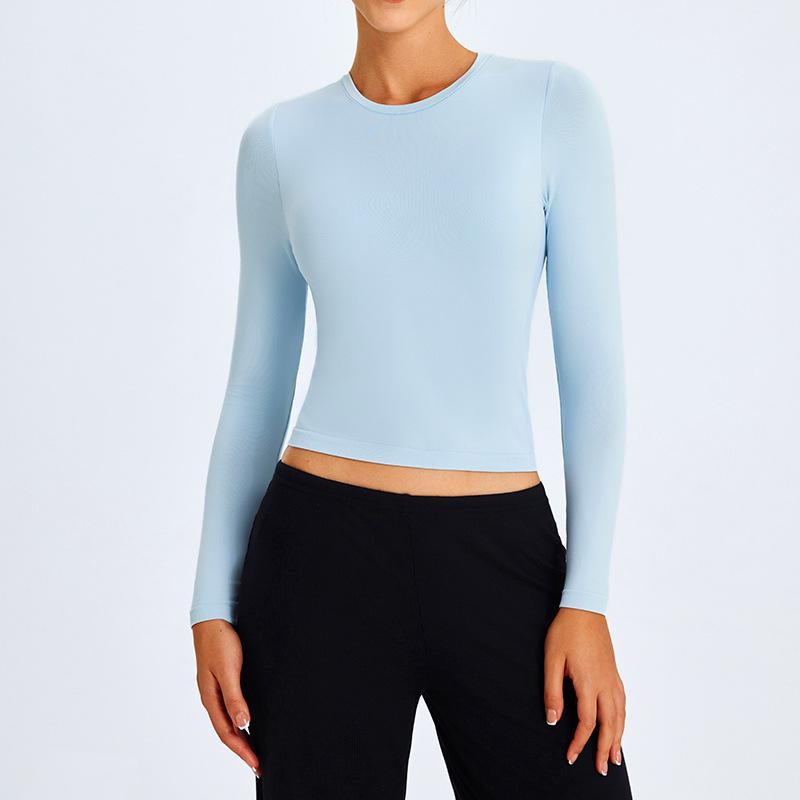 

Женский бесшовный дышащий топ для йоги - Облегающий короткий рукав Small