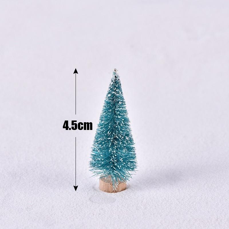 4.5CM Miniature Pine Christmas Tree Snowy Cedar Xmas Decor Creative Adorable Home Ornament for Holiday Decorating