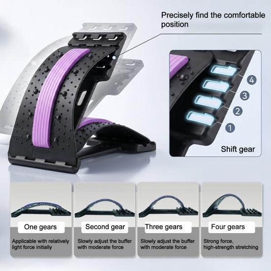 Yousheng Lumbar Stretcher Back Stretcher, Adjustable Lower Back Pain Relief Massager with Magnetic Therapy & Massage Points, Ergonomic 26 Curve Spine