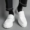 Fashion Classic Thick Sole Men's Penny Loafers Slip-On Business Dress Shoes For Gentleman White Formal Party Preppy White Shoes