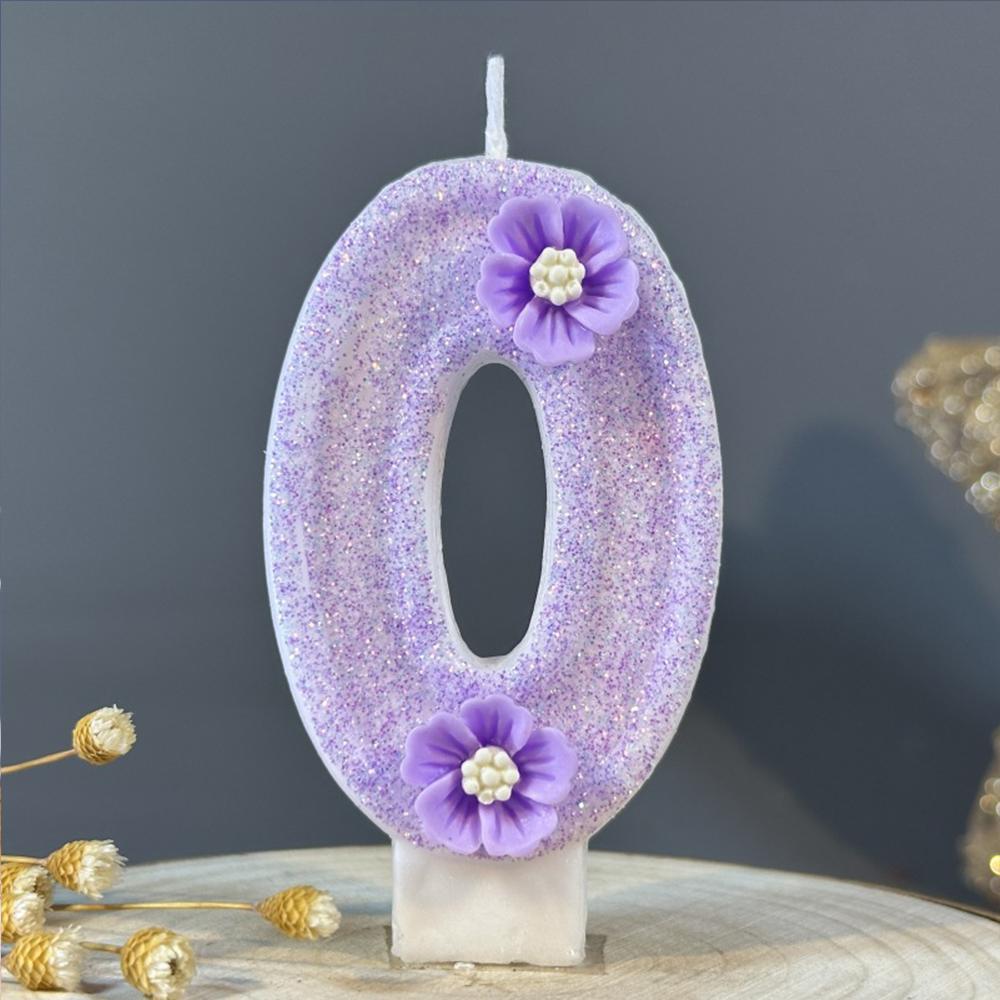 1pc Number 0-9 Candle Cake Topper Butterfly Flower Shaped Birthday Anniversary Party Cake Number Candle Decoration