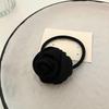 French Satin Rose Hair Tie - Elegant Retro Elastic Band