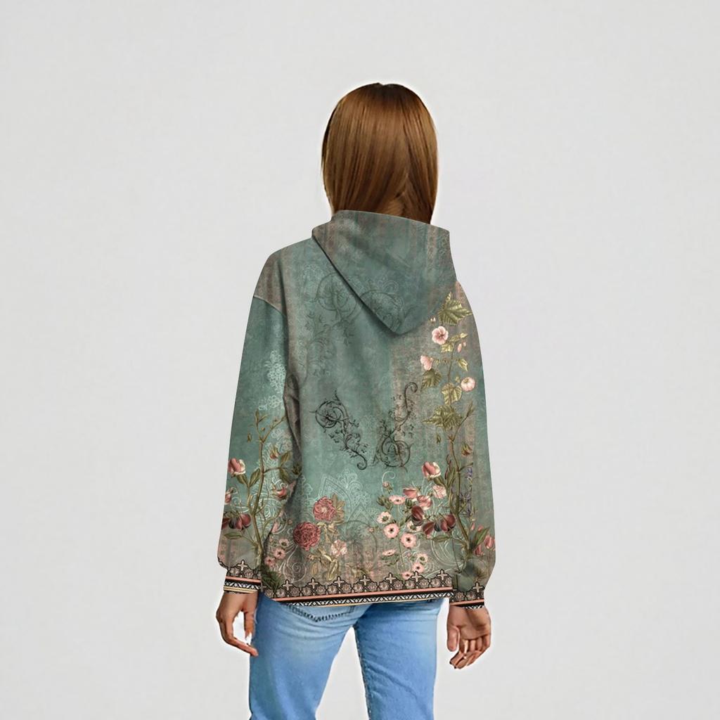 Women's Fashion Daily  Casual Hoodie Long Sleeve Printed Top