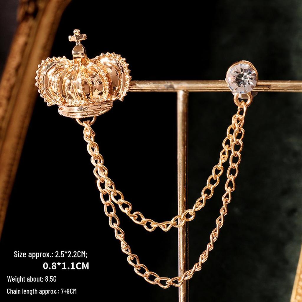 Baroque Rhinestone Pearl Corsage Necklace Brooch - Retro British Court Suit Accessory