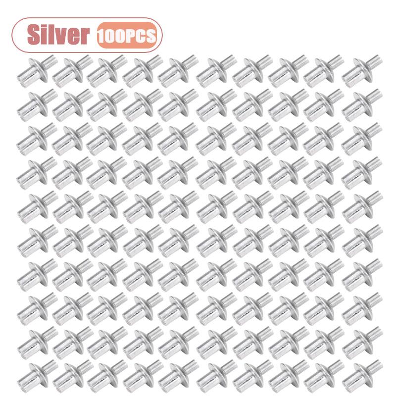 10-100PCS Aluminum Hammer Drive Rivets with Flat Round Head for Fast Metal To Plastic Fastening and Sheet Material Bonding