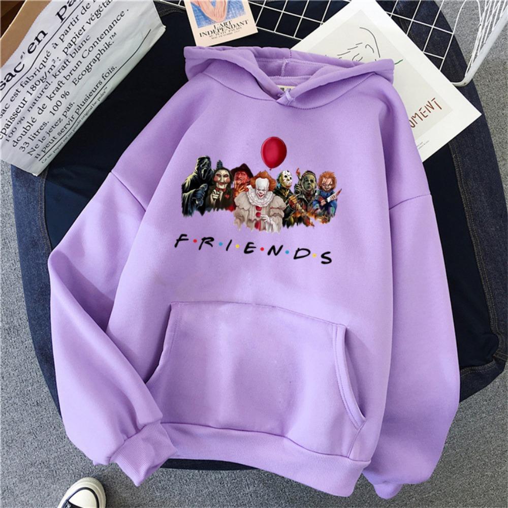 Women Hoodies Japanese Anime Demon Friend Print Hip Hop Woman Casual Pullover Unisex Streetwear Male Y2K Clothes Hoody