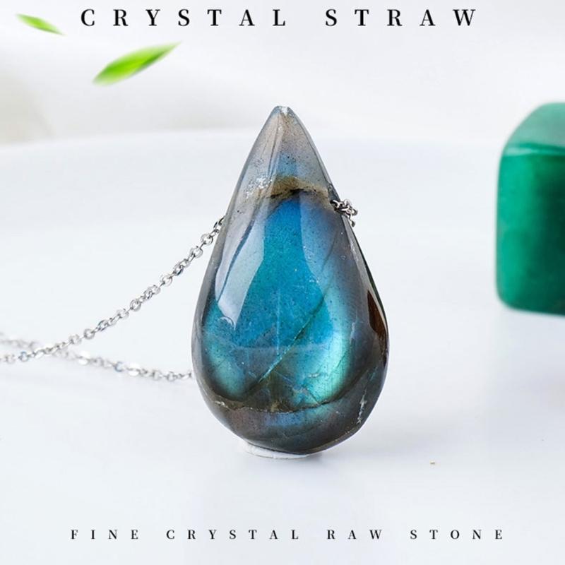 Pendant Necklace Water Drop Shape Moonstone Necklace Women Necklace Moonstone Material Jewelry Gift for Women Girls