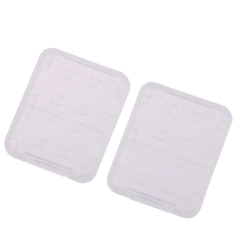 2Pcs 8 In 1 Transparent Tf Ms Memory Card Holder Plastic Case Storage Box