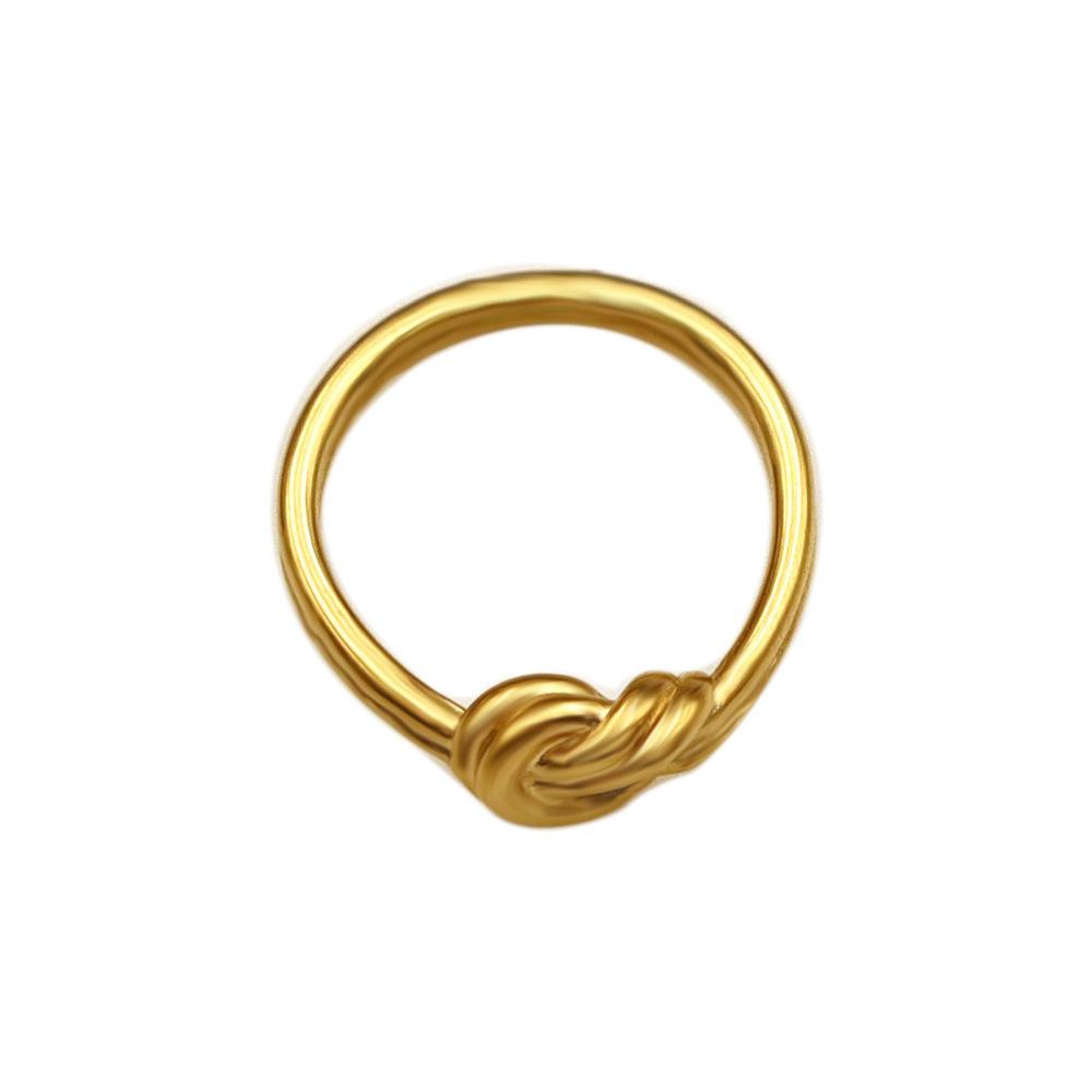 Retro Knotted Titanium Steel Ring Women'S Niche High-End Light Luxury Ring 18K Gold Niche Jewelry Does Not Fade
