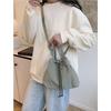 Casual Niche Drawstring Hand-held Bucket Bag Crossbody Bag for Women 2026 New Trendy Versatile Simple Small Bag Cloth Bag