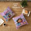 K-Kids G-Gabbys D-Dollhouse Pillow Covers Cartoon Sofa Decorative Home Double-sided Printing Short Plush Cute Cushion Cover