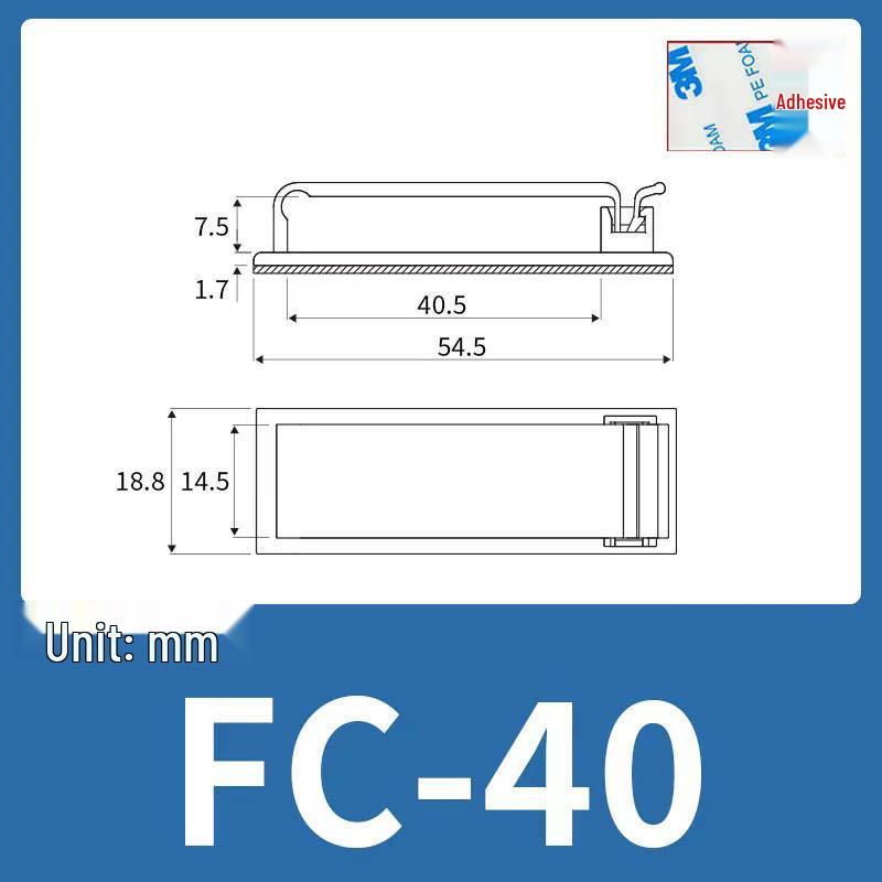 Adhesive Cable Management Clips: Wire Fixing & Organizer Base FC-30/40/50