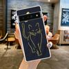Phone Case Cover for Google Pixel 9 8 7 6 5 4 4XL 7A 6A 5A 4A 3A Pro XL 5G Transparent Soft TPU Shell Cute Line Cat Pattern Bags
