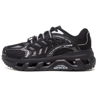 Bergfarbe Verschleißfest Atmungsaktiv Low-Top Sportliche Freizeitschuhe Damen Sneakers Schwarz AGLS064-1