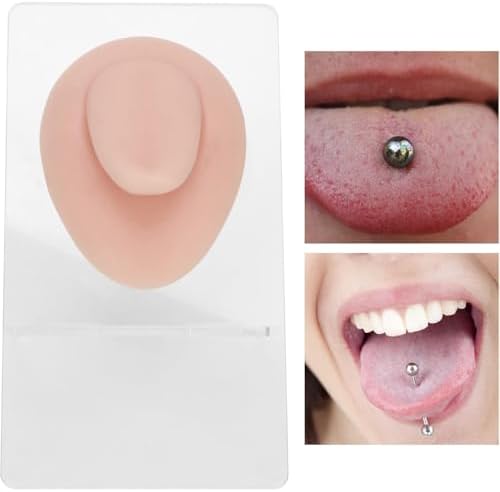 Laroal Körperpiercing-Übungsmodell, Silikon, Nasensimulation, Bauchnabelmodell, Set, Zunge, Mund, Display, Zubehör, Ohr für Anfänger