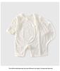 Newborn Summer Lightweight Cotton Romper - Butterfly Design, Bone-Free, Long Sleeve.