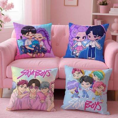 KPopS D-Demon H-Hunters Funda de Almohada Patrón Estampado Funda de Almohada para Sala de Estar Sofá Funda de Cojín y Decoración de Dormitorio
