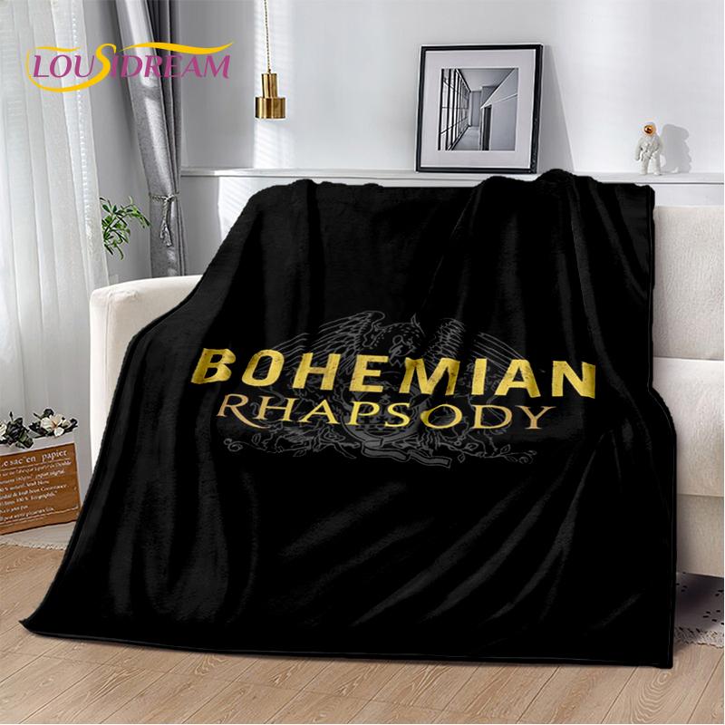 2025 Classics Queen-Rock-Band Freddie Blanket,Soft Throw Blanket for Home Bedroom Bed Sofa Picnic Travel Office Cover Gifts Kids
