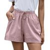 Women Solid High Waist Cotton And Linen Shorts Pants Casual Beach Shorts