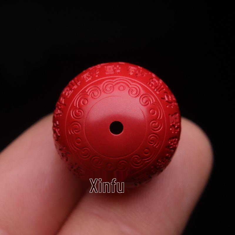 Genuine Water-Washed Cinnabar Beads for DIY Jewelry - Round Spacer Beads