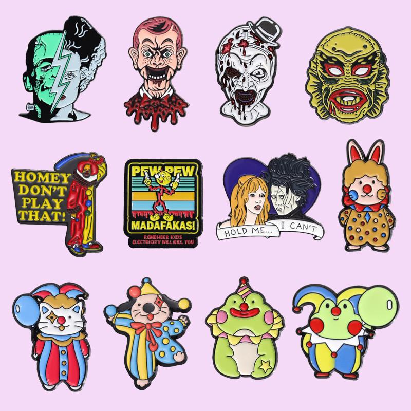 Unique Cartoon Horror Character Metal Badge Brooch Personal Accessory For Collectors